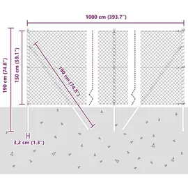 vidaXL Zaunpfosten 40 x 1500 cm Grün/Stahl