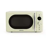 CREATE/MICROWAVE RETRO/Digitale Mikrowelle mit Grillfunktion Grün/Retro Style, 20L Fassungsvermögen, Ø245 mm Geschirr, 3 Programme, 9 vorinstallierte Menüs, mehrstufiges Kochen, LCD-Display