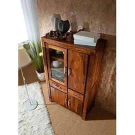 Massivmoebel24 Vitrine Metro Life 90 x 45 x 148 cm Braun