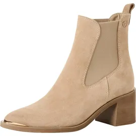 TAMARIS Damen Chelsea mit Blockabsatz Leder, beige, 41 EU