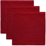 frottana Pearl Seiftuch 30 x 30 cm aus 100% Baumwolle, Ruby 3er Set