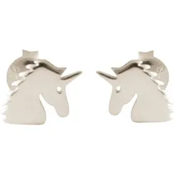 Gemshine Ohrringe 'Einhorn' silver coloured Grau Damen 