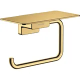 Hansgrohe AddStoris Papierrollenhalter mit Ablage, Polished Gold Optic,