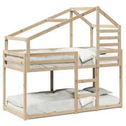 vidaXL Etagenbett mit Dach 80x200 cm Massivholz Kiefer