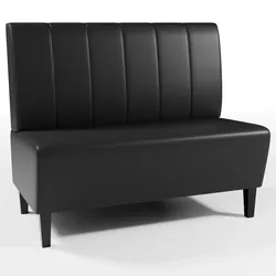 BIG Möbel GmbH Gastro Sitzbank Paris | 120 cm breit | Kunstleder Schwarz | Vertikale Steppung
