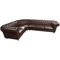 JVmoebel Ecksofa Braunes Chesterfield Ledersofa L-Form Couch Luxus Eckgarnitur Neu, Made in Europa braun