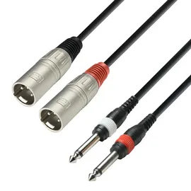 Adam Hall Cables Audiokabel K3 TMP 0300 - 2 x XLR-Stecker auf 2 x 6,3 mm Klinken-Stecker 3,0m (K3tmp0300)