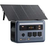 OSCAL PowerMax 1800SE Tragbare Powerstation mit 200W Solarpanel, 1024Wh LFP Batterie Backup mit 3x1800W AC Ausgäng, Schnellladung von 0-80% in 45 Mins Solar Generator, Notstromaggregat für Camping