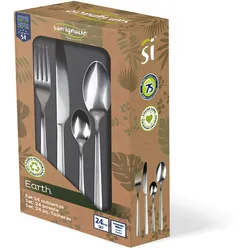 San Ignacio - Set 24-teiliges Besteck aus recyceltem Edelstahl, glänzend, Earth