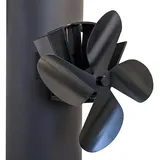FireFix Ofenventilator 4-flügelig für das Rauchrohr 18 x 18,7 x 7 cm Schwarz