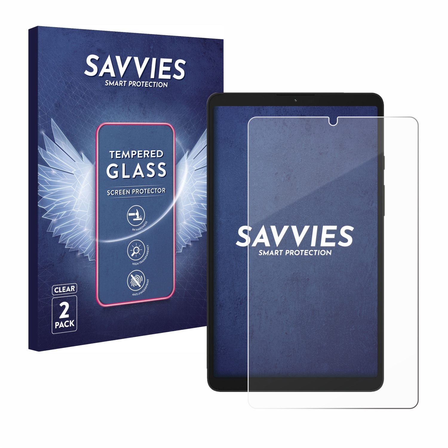 2x Savvies HD33 Clear Panzerglas für Samsung Galaxy Tab A9 WiFi