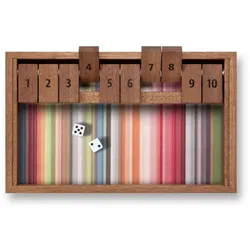 Remember Spiel Shut the Box Holz Bunt