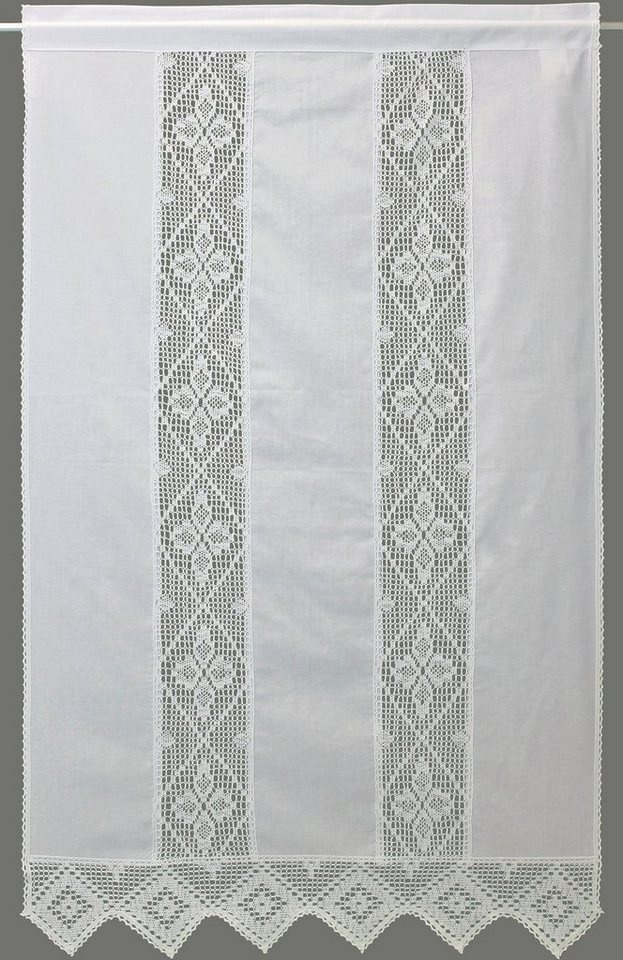Querbehang Achental, HOSSNER - ART OF HOME DECO, Stangendurchzug (1 St), halbtransparent weiß 120 cm x 35 cm