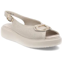 Beige Sandalen S.Barski Flache Schuhe, 36
