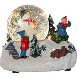 eglo christmas Eglo Led Weihnachtsdeko mit Schneegestöber, beleuchtete Schneekugel mit Schneemann und Kindern, Fensterdeko für Weihnachten mit Timer, Kunststoff in Bunt