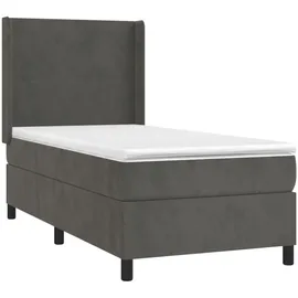 vidaXL Boxspringbett 100 x 200 cm Dunkelgrau