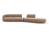 Micadoni Sofa Miley, modular 4-Sitzer mit 1 Armlehne braun