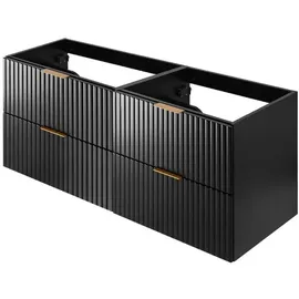 rodan fabryka mebli Waschbeckenunterschrank 120 x 57 x 46 cm Schwarz Matt