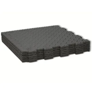 Kinzo Multifunktionale-Bodenmatte, 6 Stück, 40x40x1 cm, schwarz