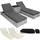 Tectake Sonnenliege 2er Set 200 x 65 x 30 cm Grau
