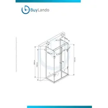 Buylando Buylando.shop U Form Duschkabine Emma 100x120x100 cm H:195 cm U-Form Hochwertiges Glas - 8mm / Ohne Duschtasse