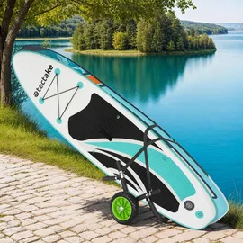Tectake Surfboard Transportwagen 62 x 53 x 49 cm schwarz/grün