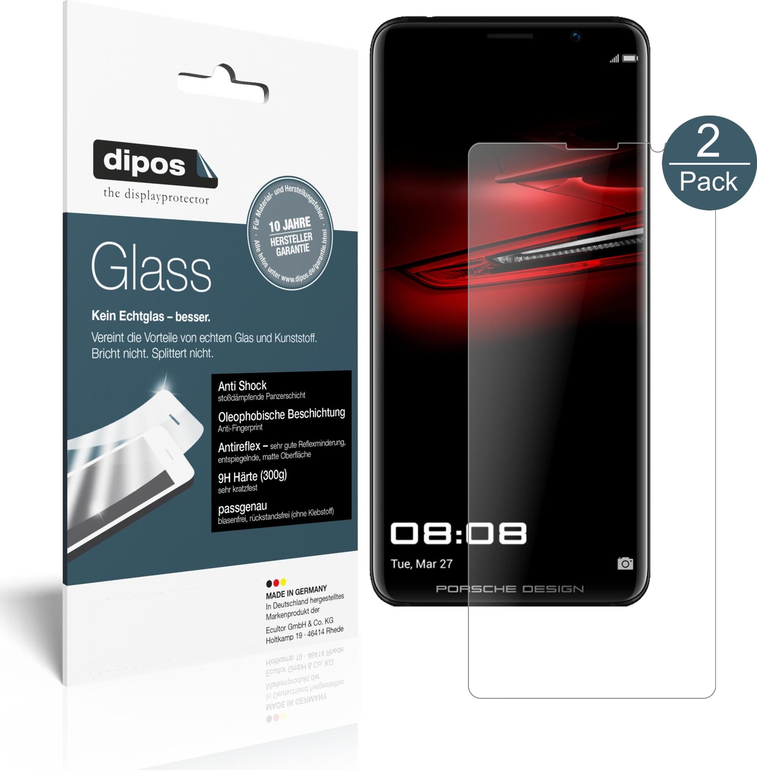 Dipos Displayschutz Anti-Shock (1 Stück, Huawei Mate RS Porsche Design), Smartphone Schutzfolie