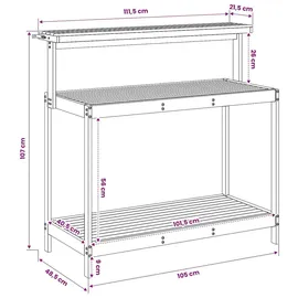vidaXL Umtopfbank 111,5 x 48,5 x 107 cm Pflanztisch