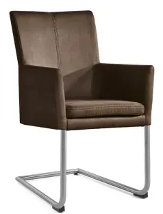 Niehoff Colorado Schwingstuhl AL 642, Rundstahl, Microfaser Nirvana dunkelbraun