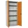 Proregal Stahlschrank Metall 100x180x40 cm Orange-Grau 4 Fachböden