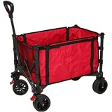 ProWorld Bollerwagen, faltbar, rot-schwarz, 80 Kg Tragekraft