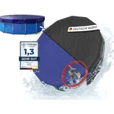planenfux Planenfux® Poolabdeckung rund 400 cm (Für Ø 366-400 cm Becken) | 2-in-1 Poolplane aus 200g/m2 PE Material | UV-resistente Sommer & Winterabdeckung | Solar Pool Abdeckplane | Ø460cm Rundpool Abdeckung