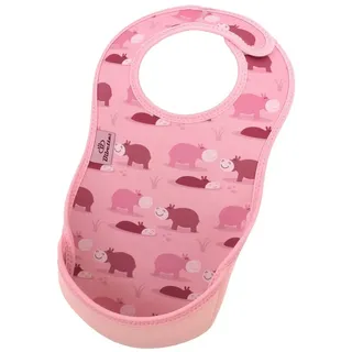 Bibetta Lätzchen aus besonders pflegeleichtem Neopren, (1-St), mit ausklappbarer Krümelfangtasche rosa