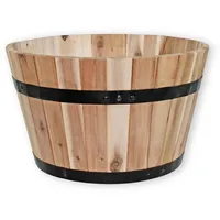 Colourliving Pflanzkübel Holz rund 40 cm Holzfass Blumenkübel Blumentopf