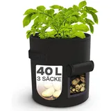 Praknu Kartoffelsack Pflanzsack 3er Set 40L