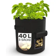 Praknu Kartoffelsack Pflanzsack 3er Set 40L