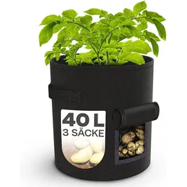 Praknu Kartoffelsack Pflanzsack 3er Set 40L