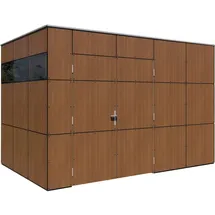 BERTILO Gartenhaus HPL 2 3,45 x 2,29 m Walnuss