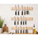 3X Messerhalter Magnetleiste Küchen 40 cm Magnetisch Messerblock Holz