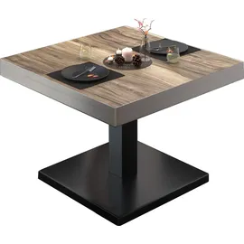 GGM Möbel Bistro Loungetisch Schwarz Sheesham 70 x 70 x 41 cm