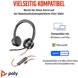 Poly Blackwire 8225 USB-C Stereo-Headset - USB-C/A-Adapter, ANC