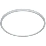 Briloner - LED Deckenlampe mit indirektem Licht, flach, IP44 Spritzwasserschutz, LED Deckenleuchte, LED Panel, Badlampe, Badezimmerlampe, Küchenlampe, Feuchtraumleuchte, 29x4cm (DxH), Chrom matt