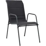 vidaXL Stapelstuhl 66 x 66 x 88 cm schwarz 2 St.