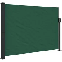 vidaXL Seitenmarkise Ausziehbar Dunkelgrün 140 x 600 cm