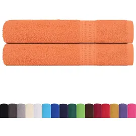 vidaXL Saunatuch 80 x 200 cm orange 2 St.