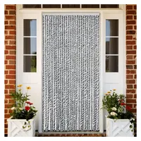 VidaXL Fliegenvorhang Grau, Schwarz und Weiß 118x220 cm Chenille