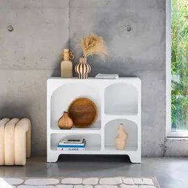 sweeek Organisches Sideboard mit 4 Fächern weiß 90cm - Weiß - Weiß