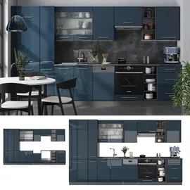 Vicco Küchenzeile Fame-Line 355 x 81,6 x 60 cm Dunkelblau/Grau