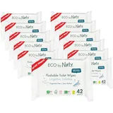 Eco by Naty Parfümfreies feuchtes Toilettenpapier – 100% Wasser kompostierbare und pflanzliche Tücher, chemikalienfreies und hypoallergenes Toilettenpapier für empfindliche Haut (12 x 42 I 504 Stück)