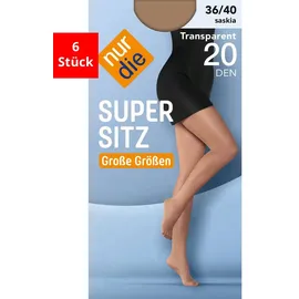 NUR DIE Feinstrumpfhose Supersitz 6 Paare Beige 50